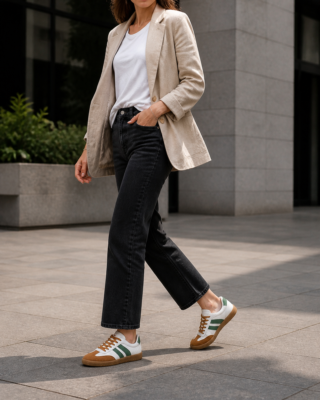 The Court in Olive - worn outfit